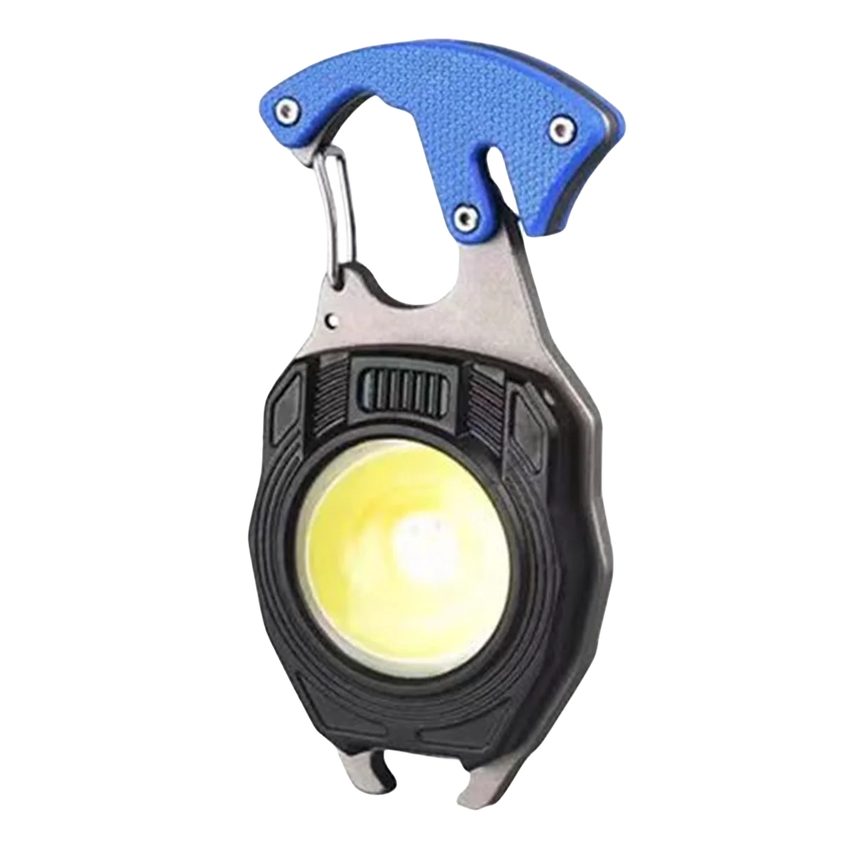 Multi-functional keychain flashlight, mini tool, bottle opener