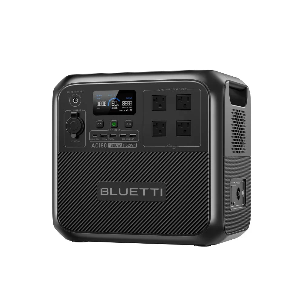 【US PLUG】BLUETTI AC180 Solar Portable Power Station | 1,800W 1,152Wh,