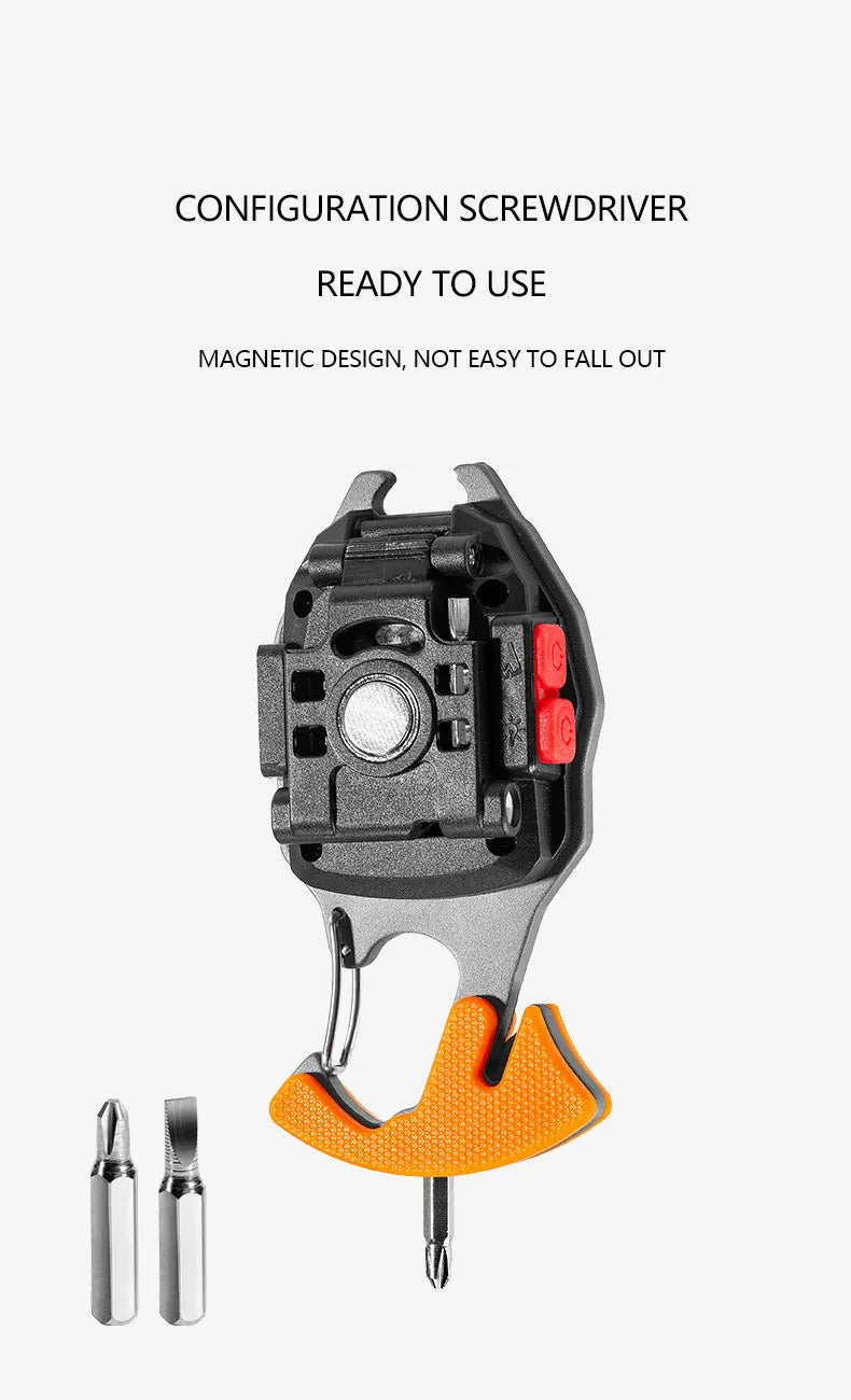 Multi-functional keychain flashlight, mini tool, bottle opener