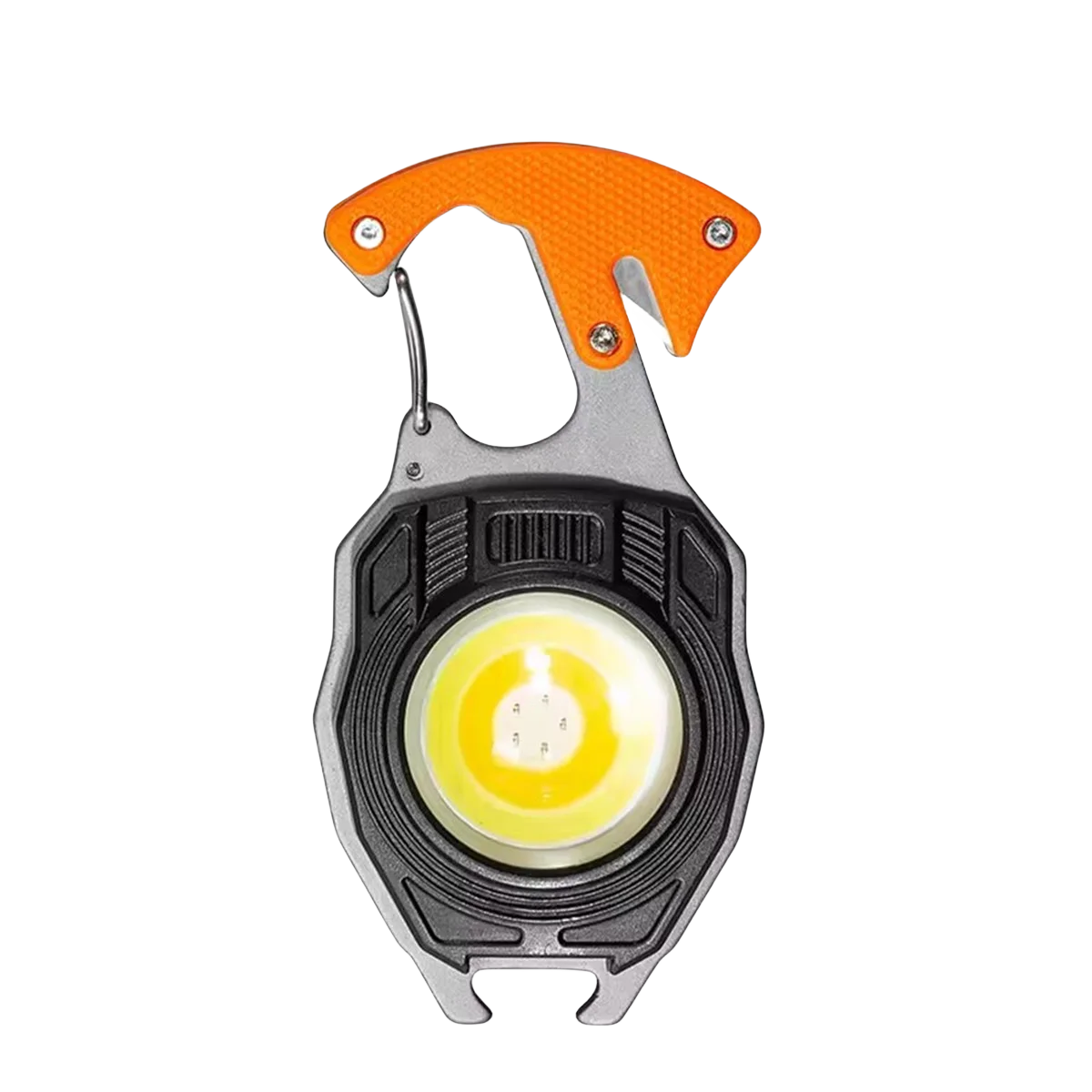 Multi-functional keychain flashlight, mini tool, bottle opener