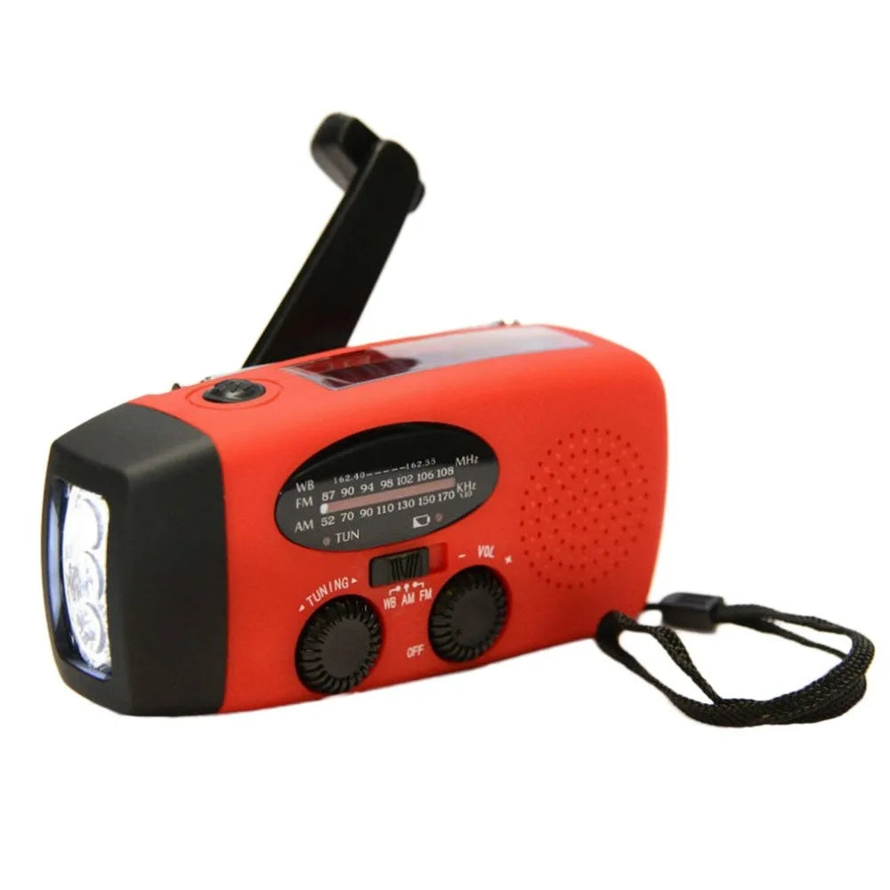Emergency Radio Solar Hand Crank Dynamo Radio FM/AM/NOAA 2000Mah Phone Charger Power Bank Flashlight SOS