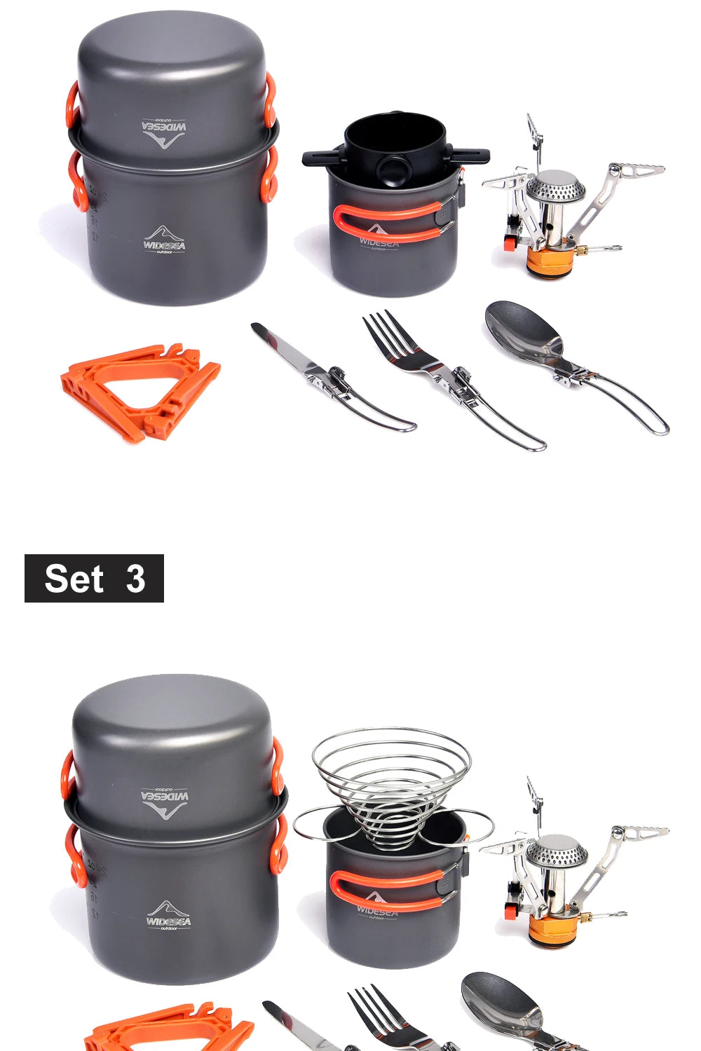 Cookware Set Outdoor Tableware Equipment Supplies Burner Stove Folding Knife Fork Portable Pot Suit Tourism Cup