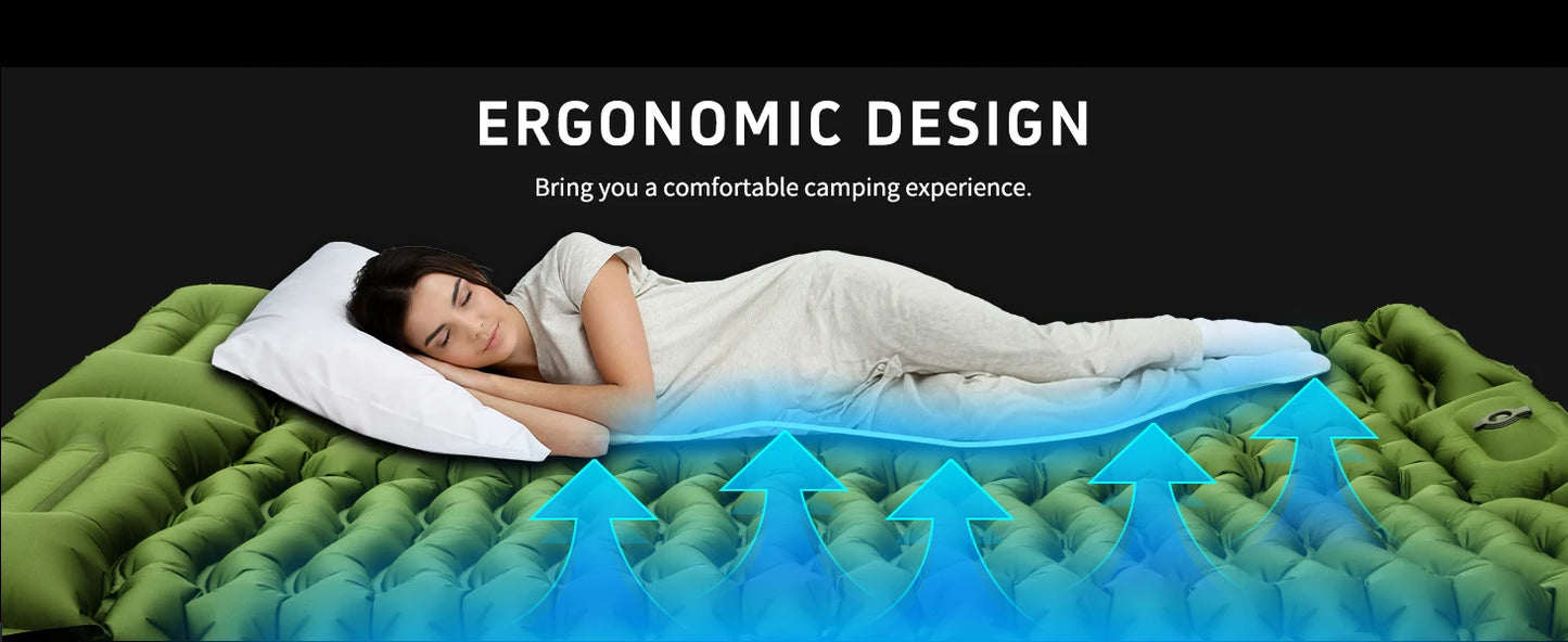 WESTTUNE 4" Thick for 2 Person with Pillow Built-in Foot Pump Mattress