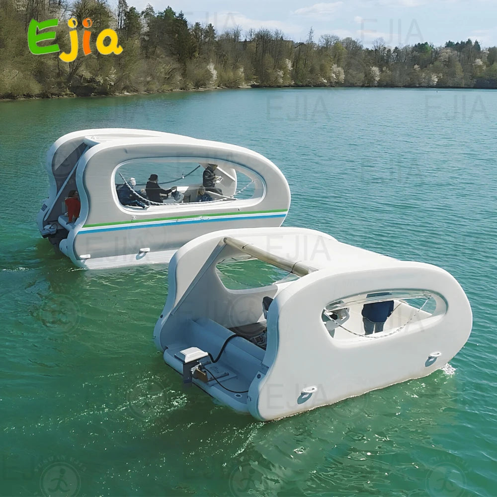 Portable Floating Water Platform Pontoon House Boat All-Electric Solar Powered