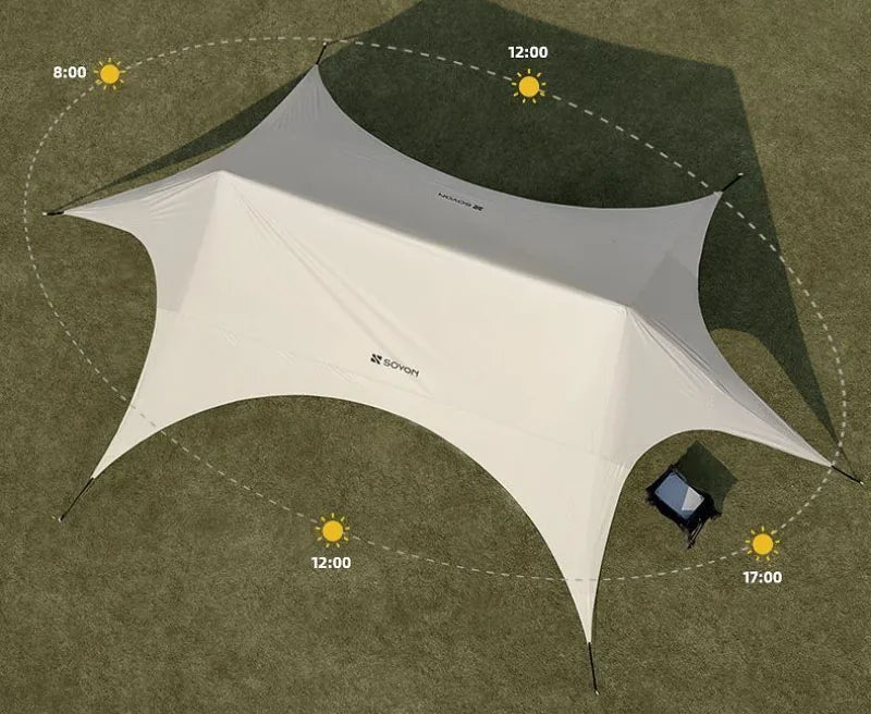 Outdoor Portable Hexagonal Sunshade Canopy