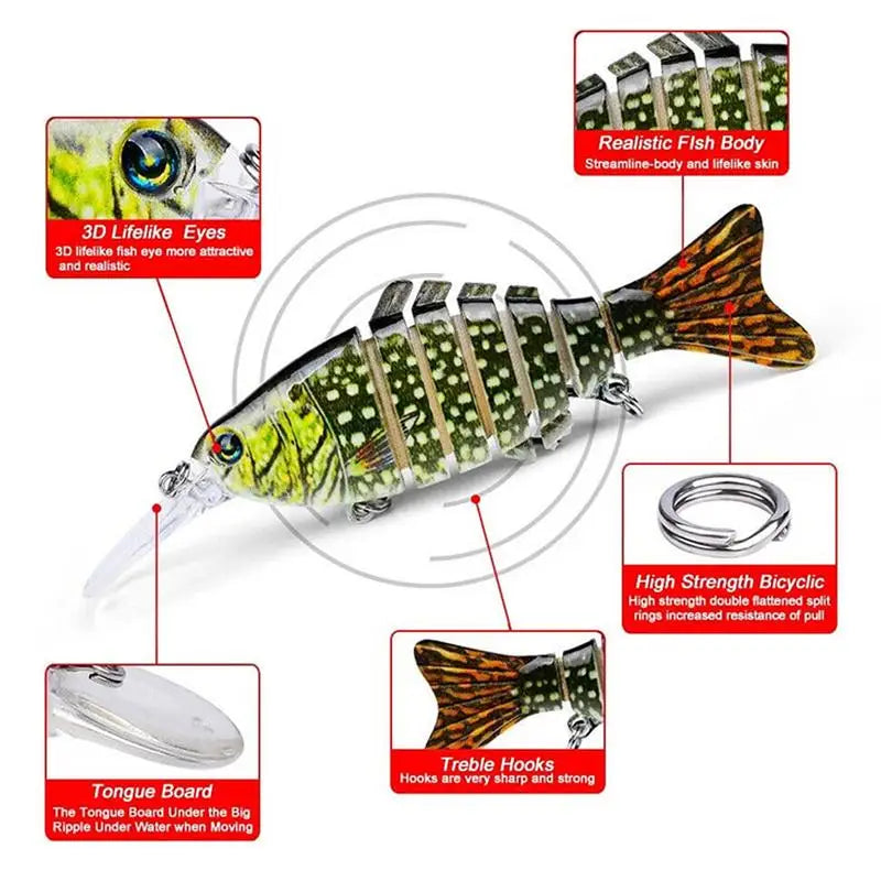 4PCS Robotic Swimming Lures Auto Electric Fishing Bait Kit