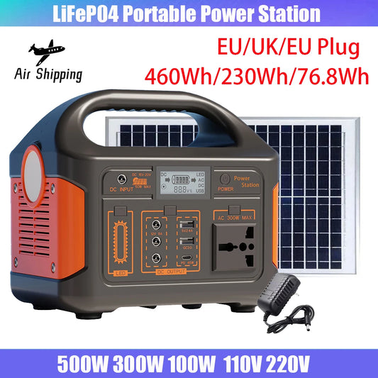 100W500W/300W 460Wh/230Wh/76Wh LiFePO4 Portable Power Station