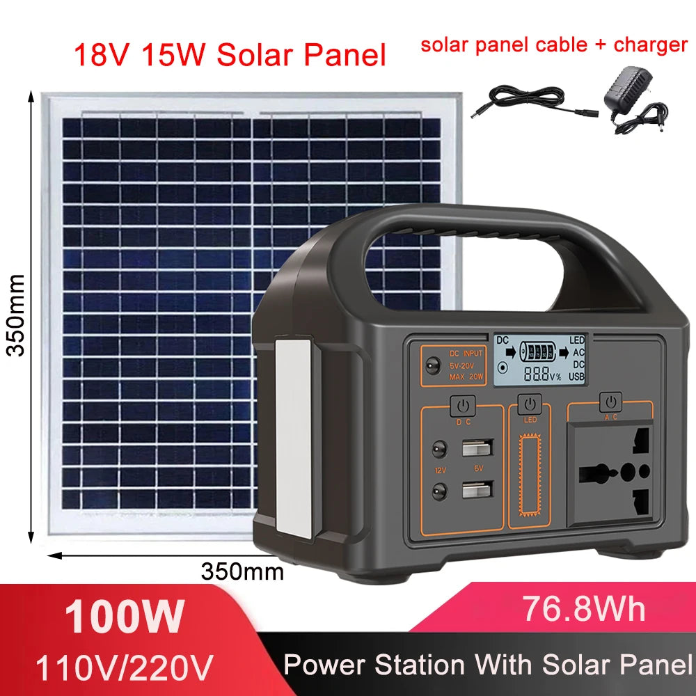 100W500W/300W 460Wh/230Wh/76Wh LiFePO4 Portable Power Station