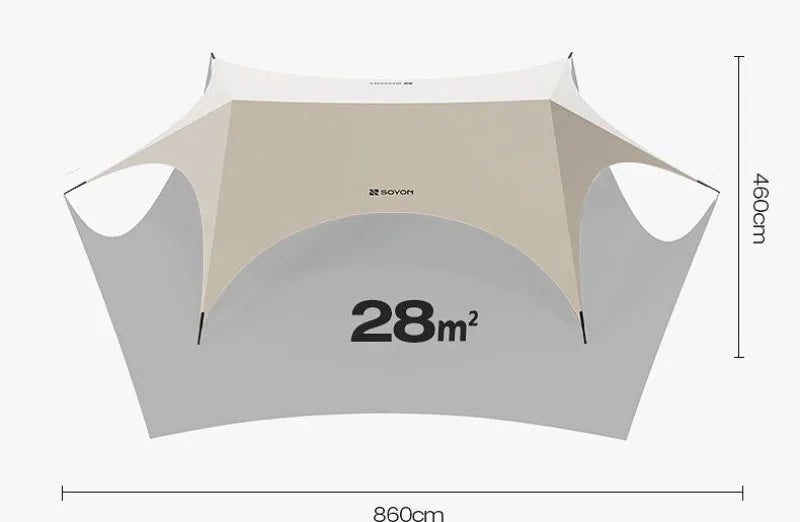 Outdoor Portable Hexagonal Sunshade Canopy