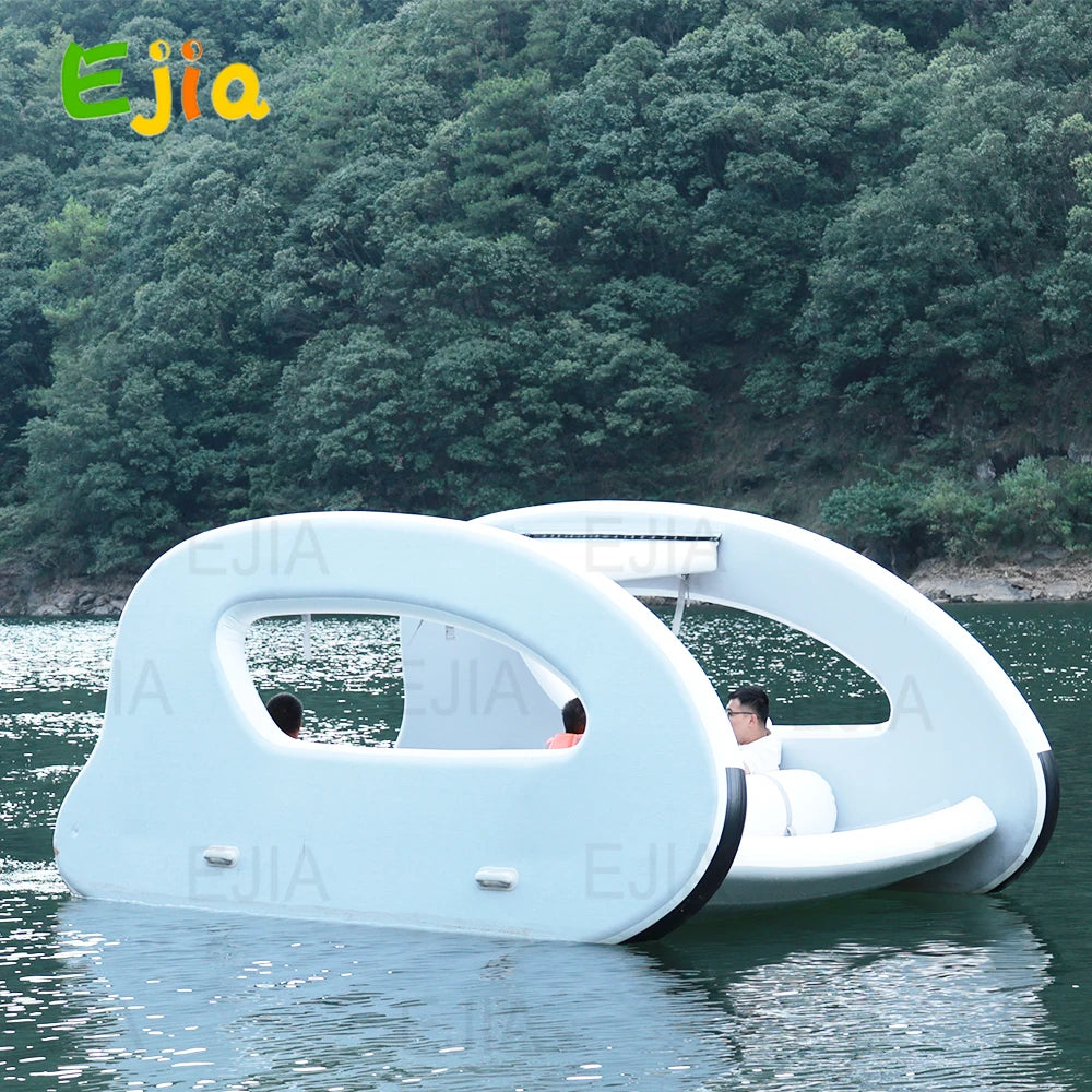 Portable Floating Water Platform Pontoon House Boat All-Electric Solar Powered