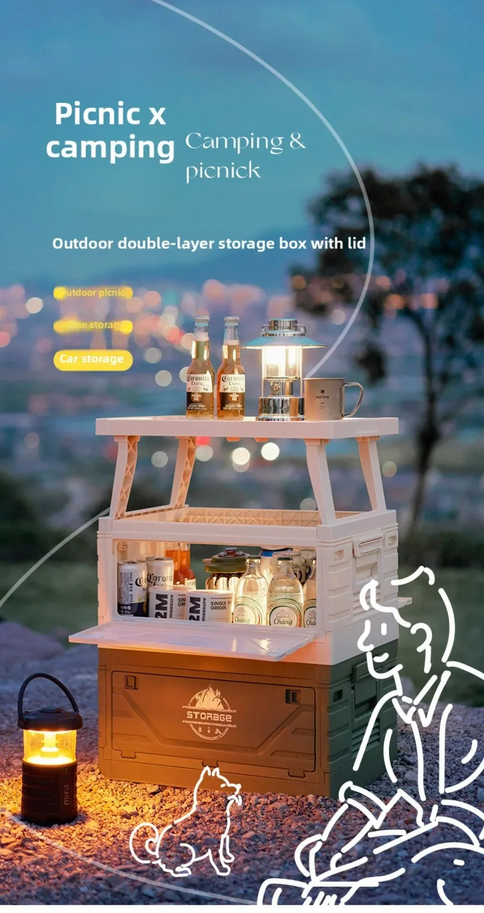 Folding   Multifunctional Camping Food Storage Box