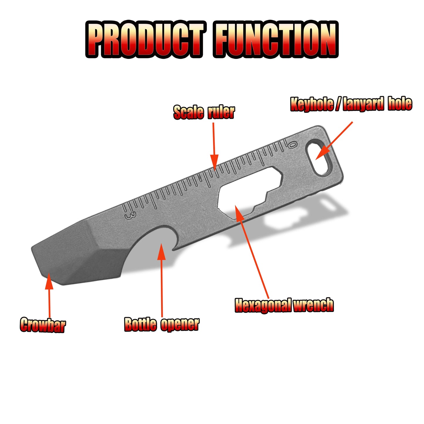 Mini TC4 Titanium alloy crowbar Opener