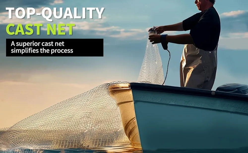 American Saltwater Fishing Cast Net for Bait Trap Fish 3/4/5/6/7/8/9/10ft