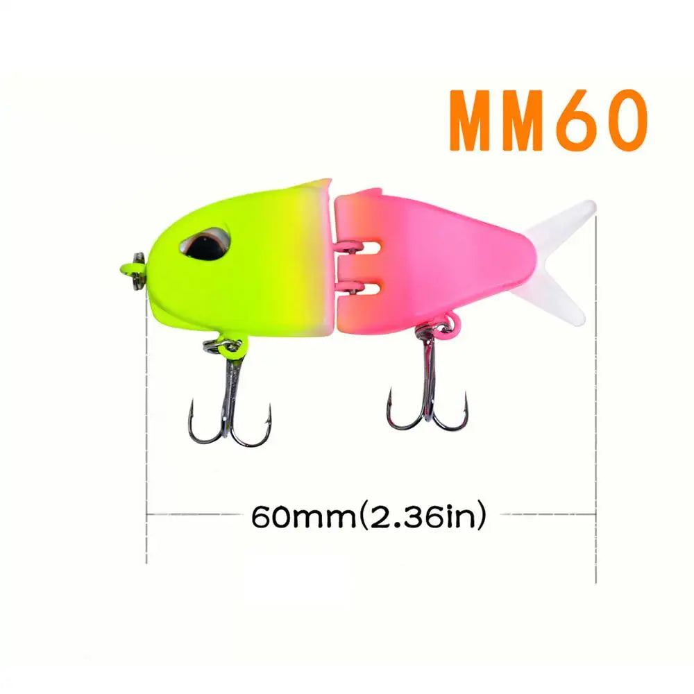 60mm Fishing Lures Freshwater Saltwater Realistic double hook small Swimbait