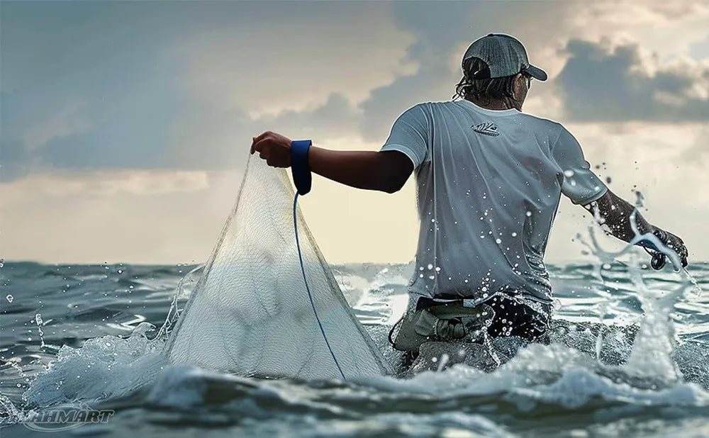 American Saltwater Fishing Cast Net for Bait Trap Fish 3/4/5/6/7/8/9/10ft