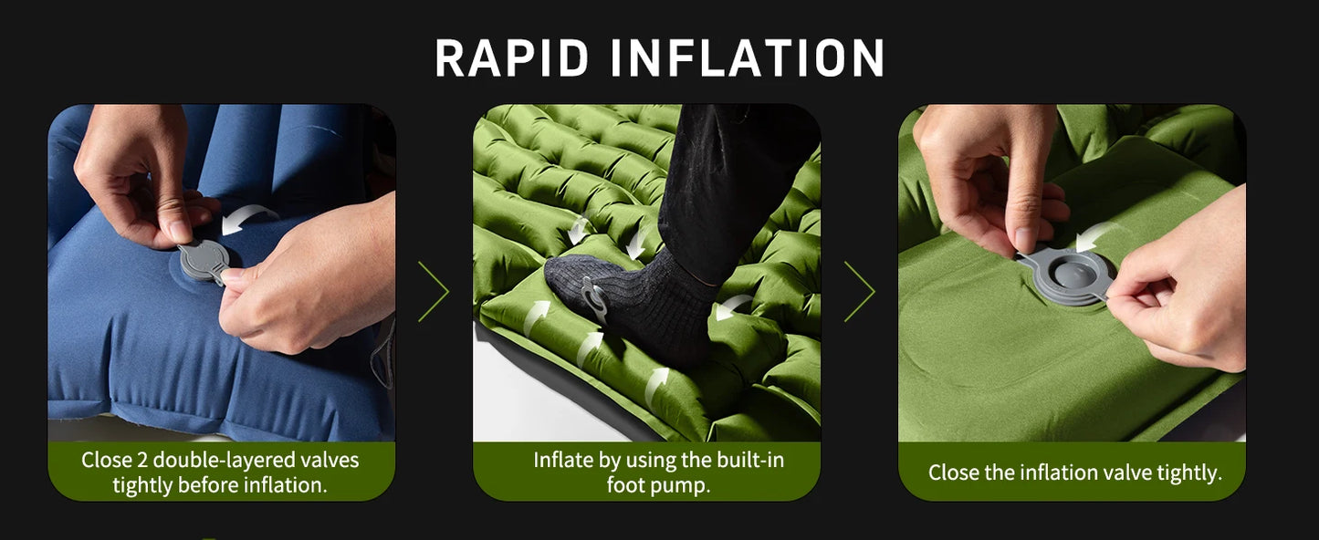 WESTTUNE 4" Thick for 2 Person with Pillow Built-in Foot Pump Mattress