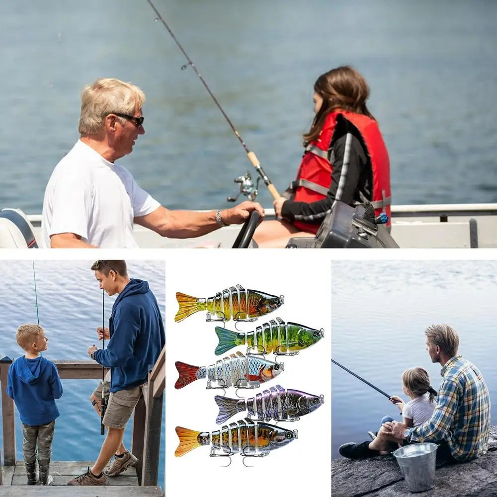 4PCS Robotic Swimming Lures Auto Electric Fishing Bait Kit