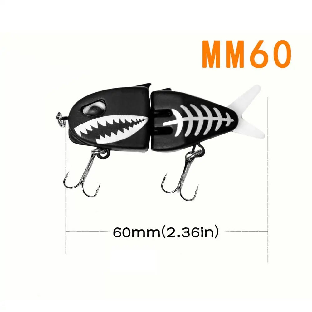 60mm Fishing Lures Freshwater Saltwater Realistic double hook small Swimbait