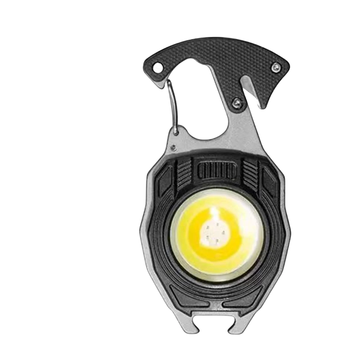 Multi-functional keychain flashlight, mini tool, bottle opener