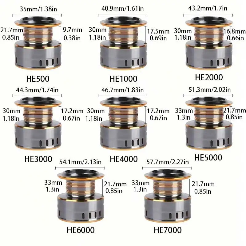 1 Piece Two-Hand Rotating Fishing Reel, He1000-7000 Series, 5.2:1 Gear Ratio, 22.05lb Extraction,
