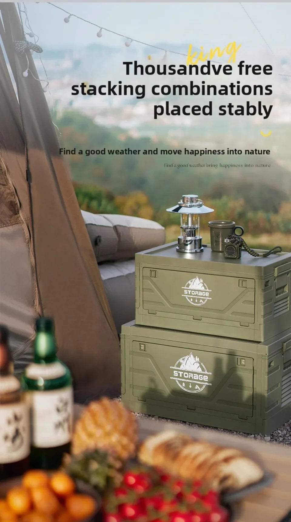 Folding   Multifunctional Camping Food Storage Box