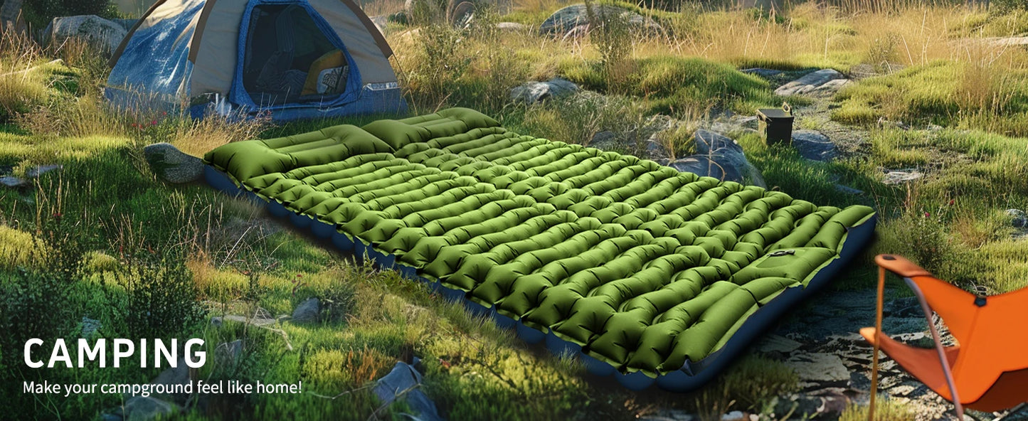 WESTTUNE 4" Thick for 2 Person with Pillow Built-in Foot Pump Mattress