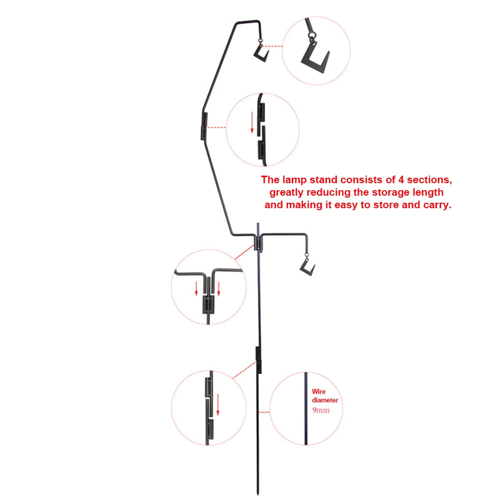 Folding Lamp Holder with Storage Bag