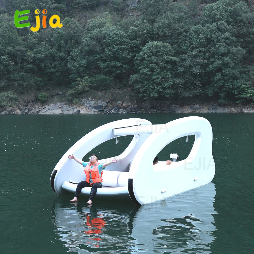 Portable Floating Water Platform Pontoon House Boat All-Electric Solar Powered