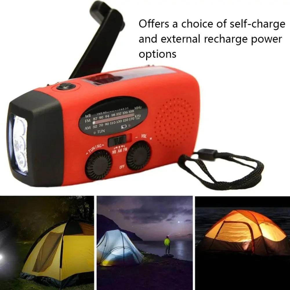 Emergency Radio Solar Hand Crank Dynamo Radio FM/AM/NOAA 2000Mah Phone Charger Power Bank Flashlight SOS