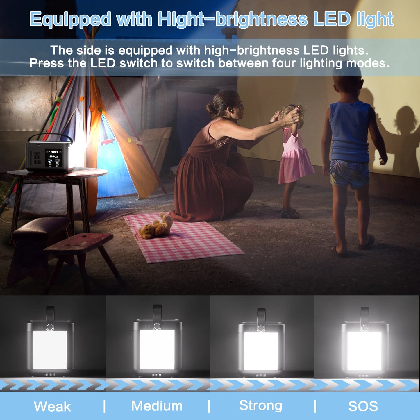 SBAOH Portable   88.8Wh, Power Station with 120W (peak 150W) AC Output ,Power Solar Generator for Outdoor RV