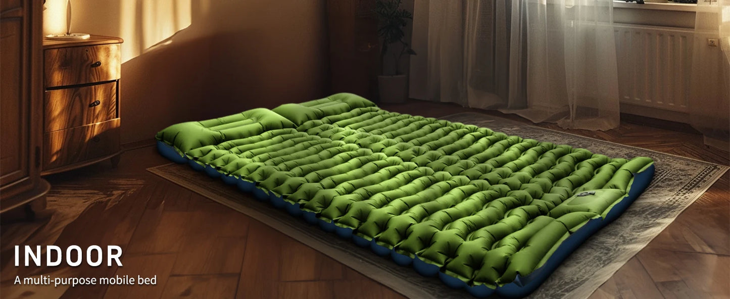 WESTTUNE 4" Thick for 2 Person with Pillow Built-in Foot Pump Mattress