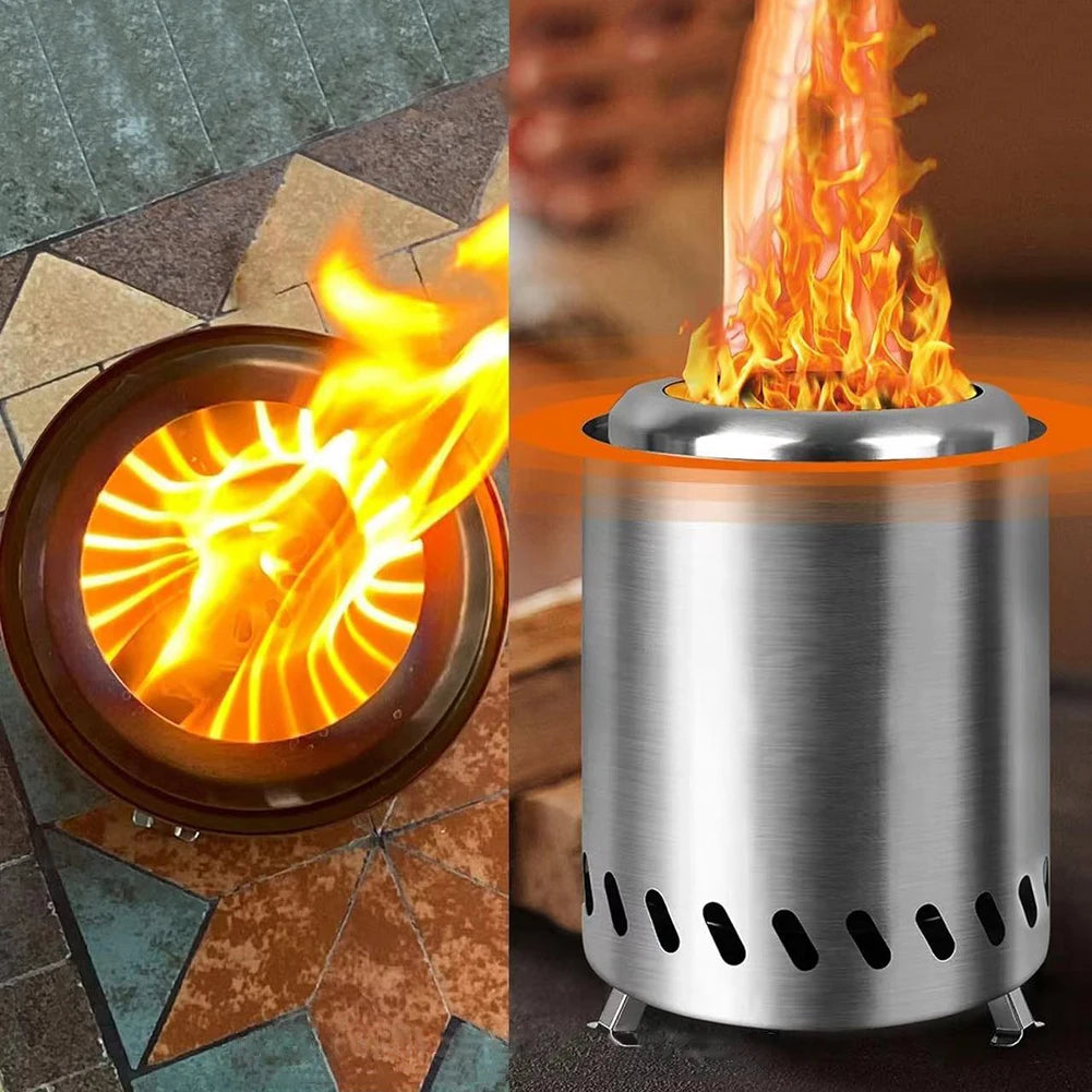 Smokeless Tabletop Fire Pit Stainless Steel Portable