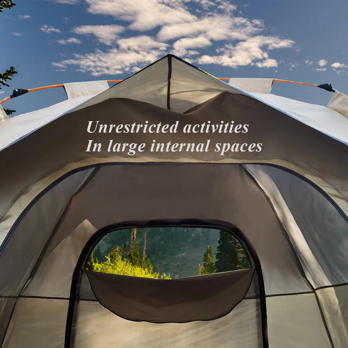 Outdoor shelter Sunshade Self-driving Trave Camping tent Two doors and two windows