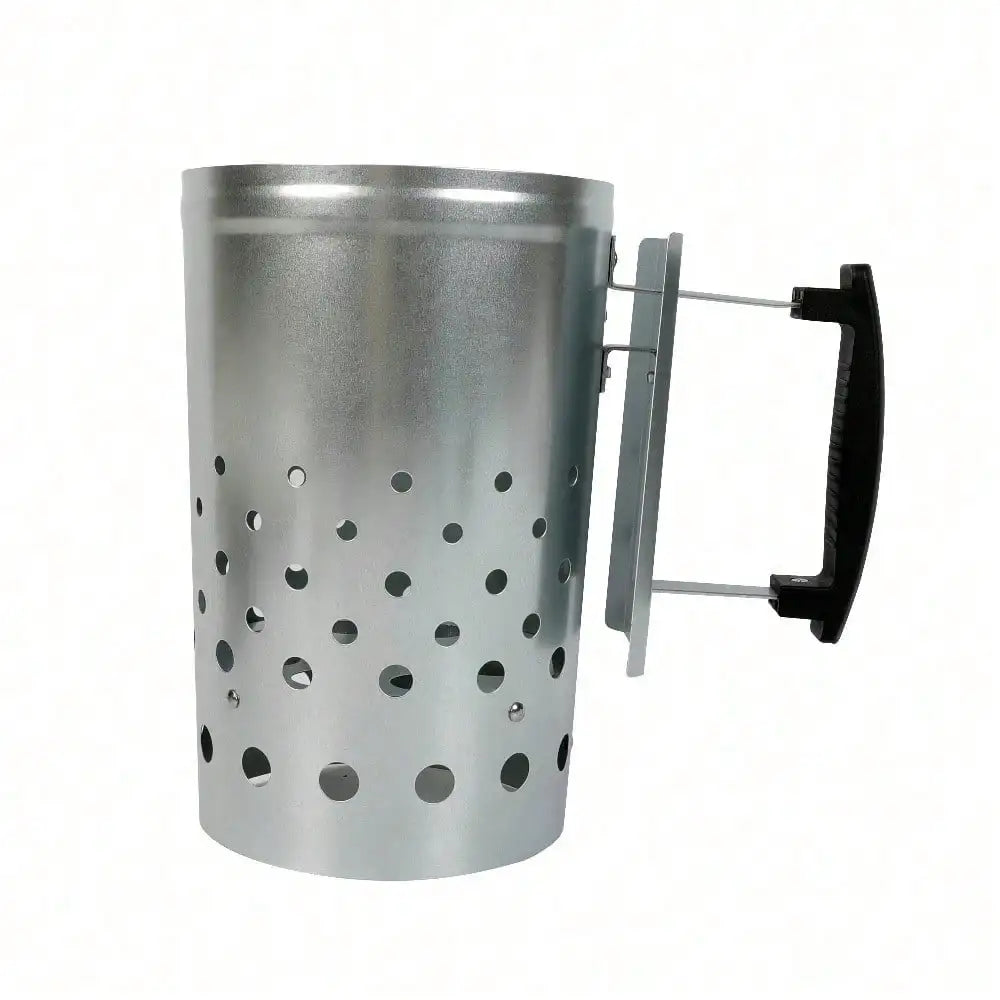 Grill charcoal outdoor chimney with safety handles,